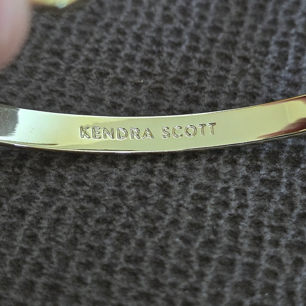 Kendra Scott Gold💛 "Elton" Cuff Bracelet With Slate Cat's🐱 Eye👁 Stones - NWT - Picture 8 of 16